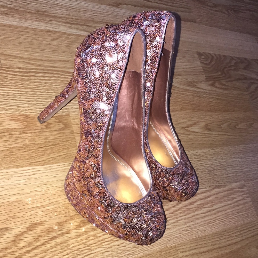 Bakers rose gold sequin high heels - Picture 5 of 10